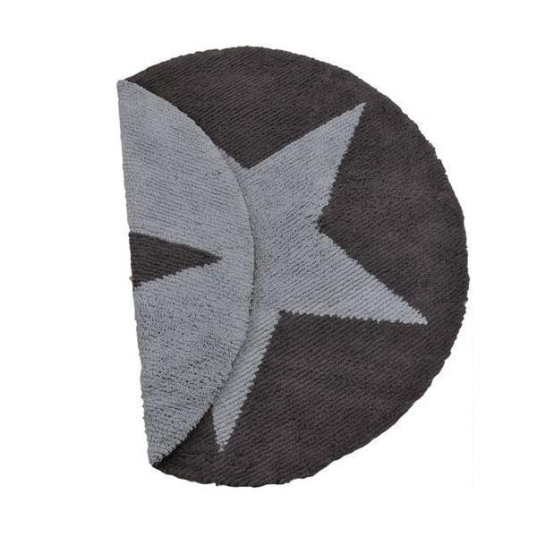 Lorena Canals Kinderteppich Stern Rund Hellblau - Lorena Canals Kinderteppich Stern Rund Grau