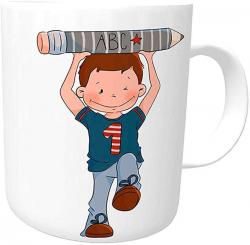 Kindertasse Schulkind Junge emmapünktchen, inkl. Geschenkverpackung 