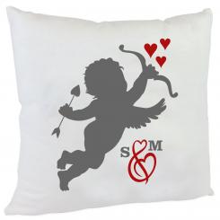 personalisiertes Kuschelkissen Amor mit Namen 