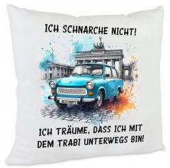 Personalisierbares Trabi Deko-Kissen mit Spruch – Anti-Schnarch Geschenk für Trabi-Fans & Ossi-Liebhaber 
