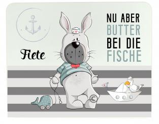 Frühstücks-Brettchen Hase mit Namen 