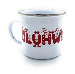Emaille-Tasse Glühweinzeit rot 