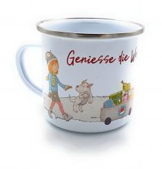 Emaille-Tasse Geniesse die Weihnachtszeit 
