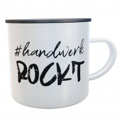 Emaille-Tasse #handwerkROCKT - Vintage Campingbecher, 300ml 