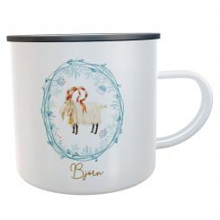 Emaillebecher Blechtasse Ziegenbock Schweden 