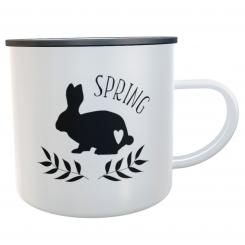 personalisierte Emaille-Tasse Hase nicht nur für die Osterzeit 