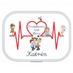 personalisierte Brotdose Mepal Erzieherin mit Herz Abschiedsgeschenk 