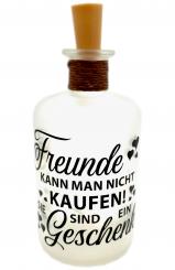 LED-Leuchtflasche Freunde Geschenk schwarz 
