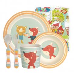 Sigikid Melamin Geschirr-Set Fuchs/Bär 4-teilig 
