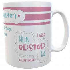 Kindertasse Kunststoff personalisiert Kindergartenkind Mädchen emmapünktchen, inkl. Geschenkverpackung 