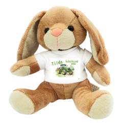 personalisierter Hase Kuscheltier Traktor für die Zuckertüte 