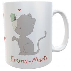 Kindertasse Kunststofftasse Katze Katerchen - emma♥pünktchen personalisiert 180ml 