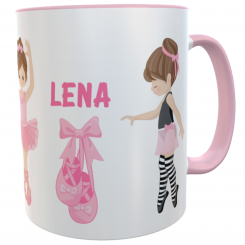 Namenstasse Ballett Ballerina Kunststofftasse- personalisierte Kindertasse 