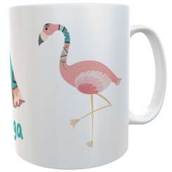 Namenstasse Flamingo Kunststofftasse- personalisierte Kindertasse 