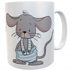 Kindertasse Mausezahn emmapünktchen mit Wunschname, inkl. Geschenkverpackung 