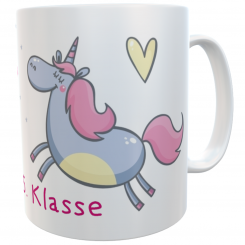 Namens-Tasse Einhorn Schulkind 5.Klasse Mädchen inkl. Geschenkverpackung 