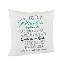 Kissen 18. Geburtstag mit Namen Geschenk mit tollen Sprüchen 