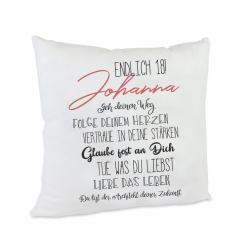 Kissen 18. Geburtstag mit Namen Geschenk mit tollen Sprüchen 