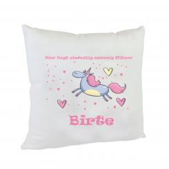 Einhorn Kissen mit Wunschname - zuwenig Glitzer 