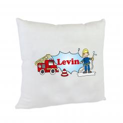 Namenskissen Feuerwehr Kissen mit Namen Tolle Geschenkidee zur Geburt, Taufe oder Geburtstag 