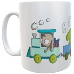 Tasse Geburtstag Zug mit Namen 180ml 