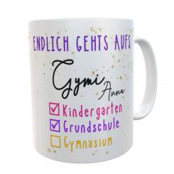 Schulkind-Tasse Gymi mit Namen 