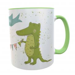 Tasse Krokodil mit Namen Schulkind Kindertasse 