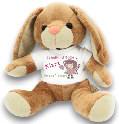 Personalisierter Einschulungs-Hase mit Fee & Name – Schulkind 2025 