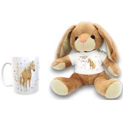 Geschenkset Einschulung Pferd mit Namen Schulkind 