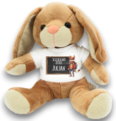 Zuckertüten-Topping Hase Fuchs – Personalisiertes Kuscheltier, Glücksbringer und Ideales Geschenk zur Einschulung 