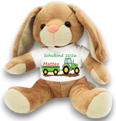 Hase Kuscheltier für die Zuckertüte Schultüte mit Wunschname 