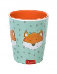 Sigikid Melamin Geschirr-Set Fuchs türkis mit Tupfen Taufgeschenk 2-teilig 