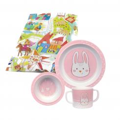 Sigikid Melamin-Set Hase rosa 3-teilig 