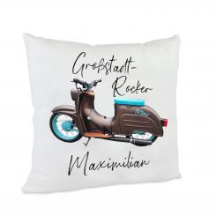Old School Simson Schwalbe Kissen mit Wunschname 