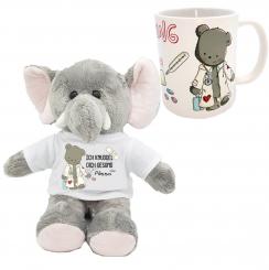 Geschenkset Elefant und Tasse Gute Besserung 