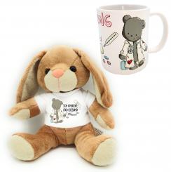 Geschenkset Doktorbär Hase und Tasse Gute Besserung 