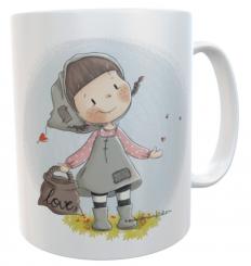 Kindertasse Blumenmädchen mit Spruch und Wunschname 