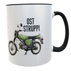 OstStruppi Keramiktasse 330 ml mit Simson Motiv und Ost Struppi Spruch 