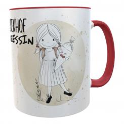 Personalisierte Tasse Schulkind 2025 Mädchen – „Pausenhof Prinzessin“ – Einschulungsgeschenk mit Name 
