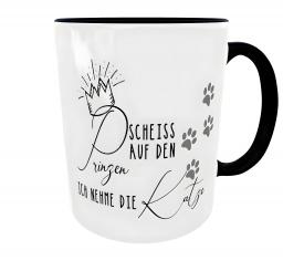 Kaffeetasse mit lustigem Spruch – Scheiß auf den Prinzen, ich nehme die Katze 