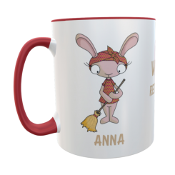 Personalisierte Tasse Putzfee mit Wunschname – Dankeschön Reinigungskraft Abschied Rente Kindergarten Krankenhaus 