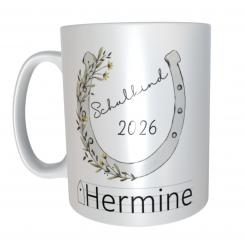 Tasse Schulkind Pferdekopf-Mädchen mit Namen 
