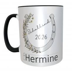 Tasse Schulkind Pferdekopf-Mädchen mit Namen 