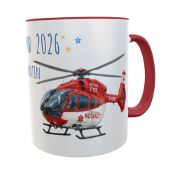 Einschulung Tasse Rettungshubschrauber mit Wunschname Schulkind 2026 Kinderbecher 