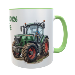 Schulkind-Tasse-Traktor mit Wunschname Geschenk Einschulung 