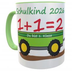 Schulkind Tasse Traktor 2026 
