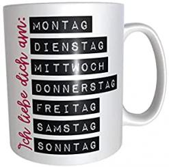 Kaffeetasse Geschenk zum Valentinstag Ich liebe dich am inkl. Geschenkverpackung 