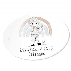 Türschild Schulkind Jungen mit Namen 