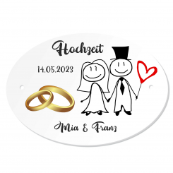 Personalisiertes Schild zur Hochzeit 