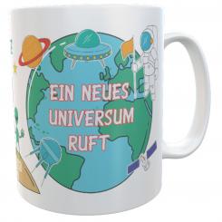 personalisierte Tasse Schulkind Weltall Universum Countdown mit Wunschnamen zur Einschulung 